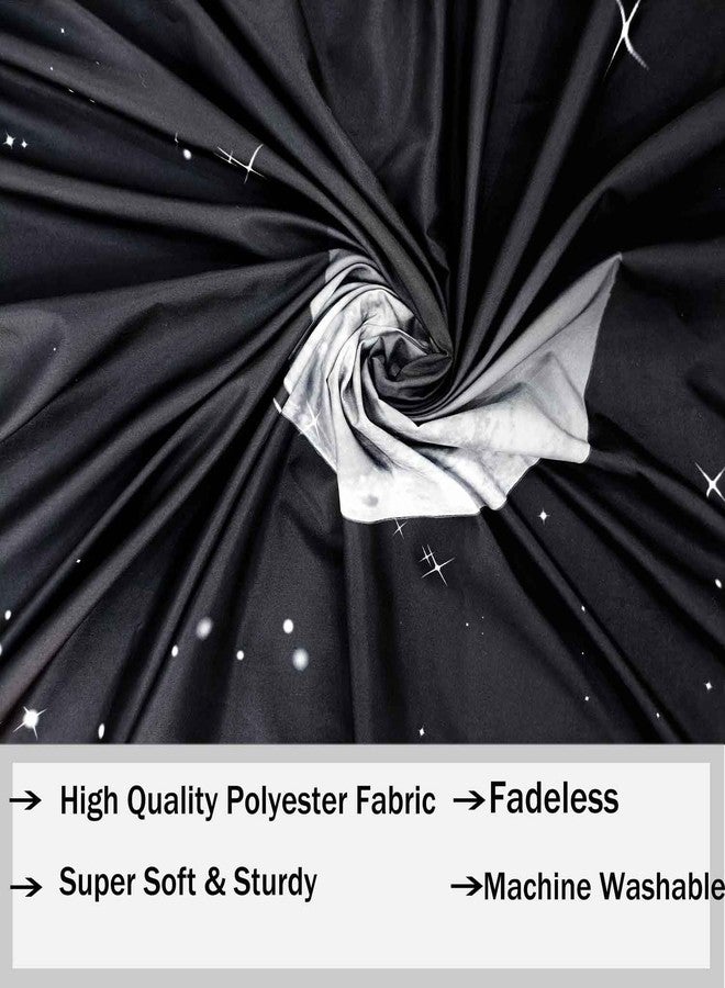 TUGCAY Moon Tapestry Black Tapestry Starry Night Sky Stars Tapestries Wall Hanging for Bedroom College Dorm Living Room Aesthetic Decoration(60x40 Inch) - Image 4